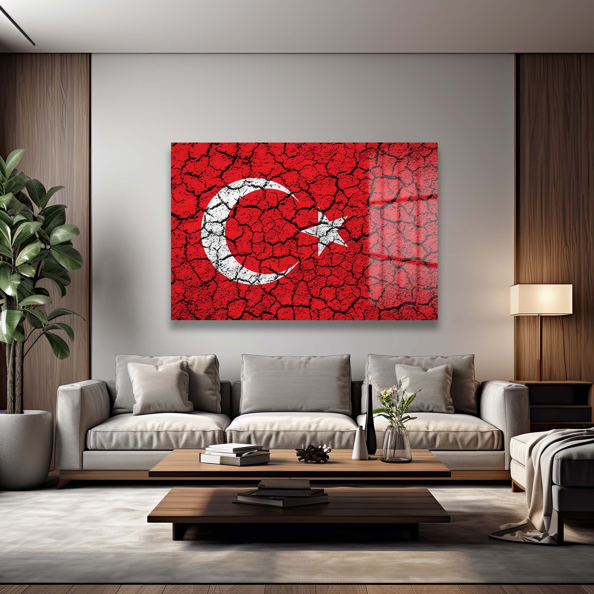 Gurur ve Direniş: Çatlak Efektli Türk Bayrağı Cam Tablo Duvar Dekoru cam tablo, duvar sanatı, modern dekorasyon, soyut sanat, cam sanat eserleri, iç mekan dekorasyonu, ofis dekorasyonu, ev dekorasyonu, restoran dekorasyonu, cafe dekorasyonu, cam baskı, UV baskı, estetik duvar sanatı