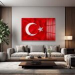 Şanlı Türk Bayrağı: Parlak Temperli Cam Tablo - Vatansever Duvar Dekorasyonu Duvar Dekoru cam tablo, duvar sanatı, modern dekorasyon, soyut sanat, cam sanat eserleri, iç mekan dekorasyonu, ofis dekorasyonu, ev dekorasyonu, restoran dekorasyonu, cafe dekorasyonu, cam baskı, UV baskı, estetik duvar sanatı
