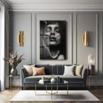 Gizemli İkilem: Yılanlı Kadın Siyah Beyaz Cam Tablo Duvar Dekoru cam tablo, duvar sanatı, modern dekorasyon, soyut sanat, cam sanat eserleri, iç mekan dekorasyonu, ofis dekorasyonu, ev dekorasyonu, restoran dekorasyonu, cafe dekorasyonu, cam baskı, UV baskı, estetik duvar sanatı