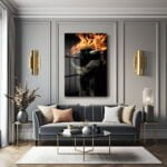 İçindeki Ateş: Güç ve İrade Temalı Modern Cam Tablo Duvar Dekoru cam tablo, duvar sanatı, modern dekorasyon, soyut sanat, cam sanat eserleri, iç mekan dekorasyonu, ofis dekorasyonu, ev dekorasyonu, restoran dekorasyonu, cafe dekorasyonu, cam baskı, UV baskı, estetik duvar sanatı