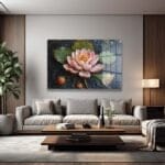 Pembe Nilüfer Zarafeti: Temperli Cam Duvar Tablosu | Modern Ev Dekorasyonu Duvar Dekoru cam tablo, duvar sanatı, modern dekorasyon, soyut sanat, cam sanat eserleri, iç mekan dekorasyonu, ofis dekorasyonu, ev dekorasyonu, restoran dekorasyonu, cafe dekorasyonu, cam baskı, UV baskı, estetik duvar sanatı