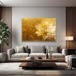 Altın Lotus Zarafeti: Lüks Dekoratif Cam Tablo Duvar Dekoru cam tablo, duvar sanatı, modern dekorasyon, soyut sanat, cam sanat eserleri, iç mekan dekorasyonu, ofis dekorasyonu, ev dekorasyonu, restoran dekorasyonu, cafe dekorasyonu, cam baskı, UV baskı, estetik duvar sanatı