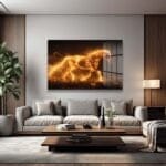 Alev Atı: Enerjik ve Büyüleyici Modern Cam Tablo Duvar Dekoru cam tablo, duvar sanatı, modern dekorasyon, soyut sanat, cam sanat eserleri, iç mekan dekorasyonu, ofis dekorasyonu, ev dekorasyonu, restoran dekorasyonu, cafe dekorasyonu, cam baskı, UV baskı, estetik duvar sanatı