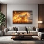 Alevden Enerji: Işıltılı At Koşusu Temperli Cam Tablo Duvar Dekoru cam tablo, duvar sanatı, modern dekorasyon, soyut sanat, cam sanat eserleri, iç mekan dekorasyonu, ofis dekorasyonu, ev dekorasyonu, restoran dekorasyonu, cafe dekorasyonu, cam baskı, UV baskı, estetik duvar sanatı