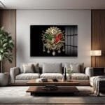 Osmanlı Arması: Tarihi İhtişamın Cam Tablosu Duvar Dekoru cam tablo, duvar sanatı, modern dekorasyon, soyut sanat, cam sanat eserleri, iç mekan dekorasyonu, ofis dekorasyonu, ev dekorasyonu, restoran dekorasyonu, cafe dekorasyonu, cam baskı, UV baskı, estetik duvar sanatı