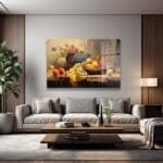 Bereketli Hasat: Klasik Natürmort Temperli Cam Tablo Duvar Dekoru cam tablo, duvar sanatı, modern dekorasyon, soyut sanat, cam sanat eserleri, iç mekan dekorasyonu, ofis dekorasyonu, ev dekorasyonu, restoran dekorasyonu, cafe dekorasyonu, cam baskı, UV baskı, estetik duvar sanatı