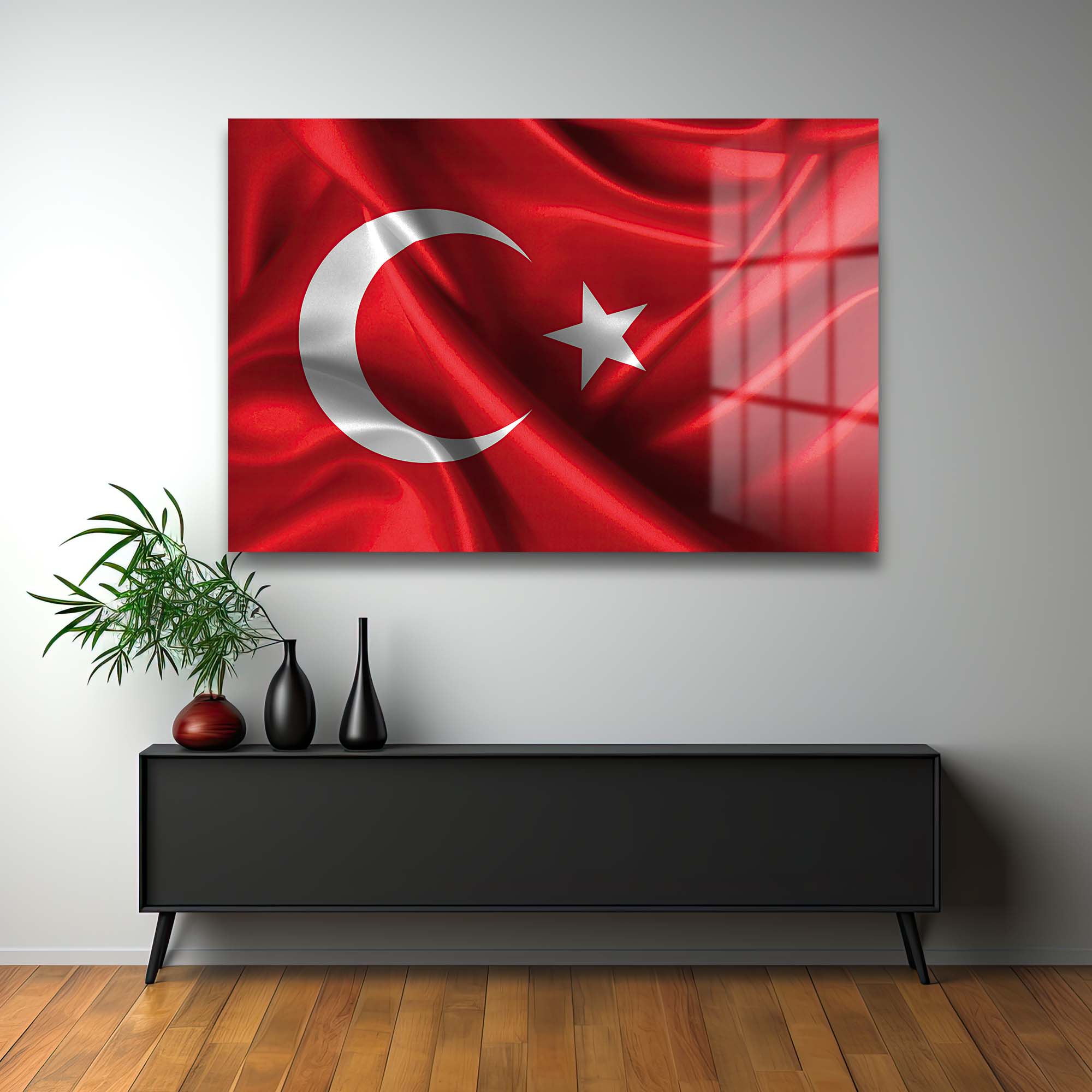 Türk Bayrağı Dalgalanıyor: Vatan Sevgisi Temalı Temperli Cam Tablo Duvar Dekoru cam tablo, duvar sanatı, modern dekorasyon, soyut sanat, cam sanat eserleri, iç mekan dekorasyonu, ofis dekorasyonu, ev dekorasyonu, restoran dekorasyonu, cafe dekorasyonu, cam baskı, UV baskı, estetik duvar sanatı