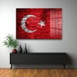 Türkiye Bayrağı Tuğla Duvar Görünümlü Cam Tablo | Vatansever Duvar Dekorasyonu Duvar Dekoru cam tablo, duvar sanatı, modern dekorasyon, soyut sanat, cam sanat eserleri, iç mekan dekorasyonu, ofis dekorasyonu, ev dekorasyonu, restoran dekorasyonu, cafe dekorasyonu, cam baskı, UV baskı, estetik duvar sanatı