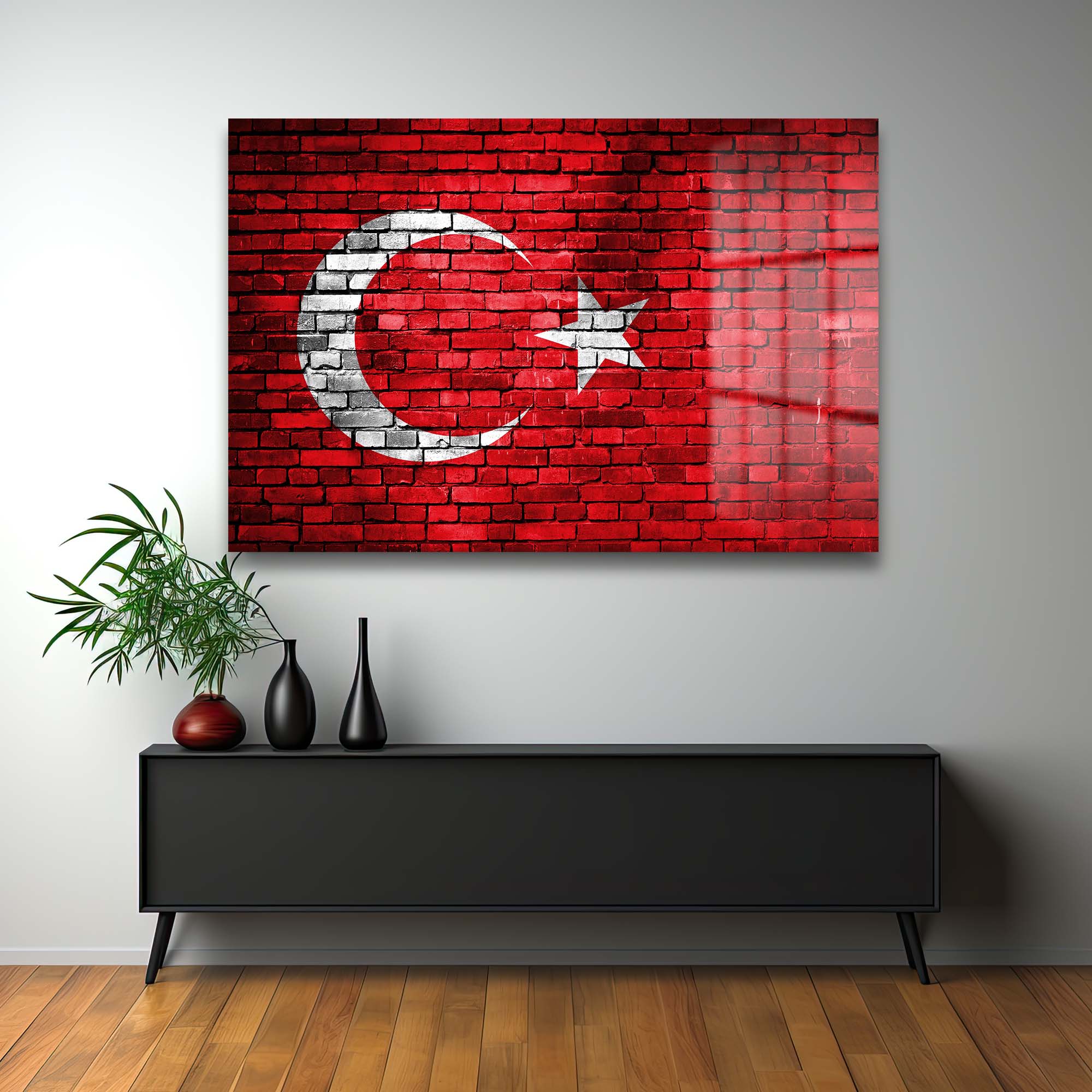 Türkiye Bayrağı Tuğla Duvar Görünümlü Cam Tablo | Vatansever Duvar Dekorasyonu Duvar Dekoru cam tablo, duvar sanatı, modern dekorasyon, soyut sanat, cam sanat eserleri, iç mekan dekorasyonu, ofis dekorasyonu, ev dekorasyonu, restoran dekorasyonu, cafe dekorasyonu, cam baskı, UV baskı, estetik duvar sanatı