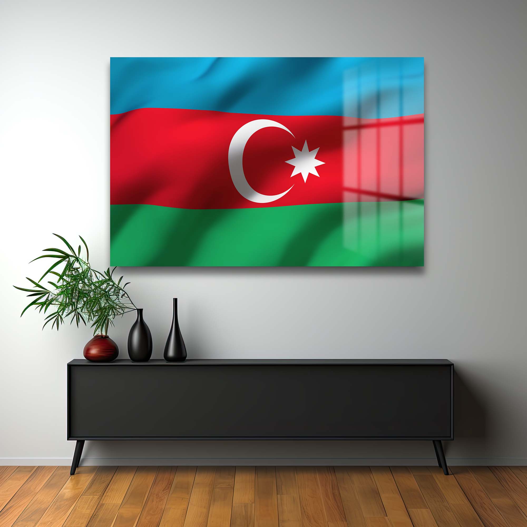 Azerbaycan Bayrağı Cam Tablo | Vatansever Ruhunuzu Yansıtan Şık Duvar Sanatı Duvar Dekoru cam tablo, duvar sanatı, modern dekorasyon, soyut sanat, cam sanat eserleri, iç mekan dekorasyonu, ofis dekorasyonu, ev dekorasyonu, restoran dekorasyonu, cafe dekorasyonu, cam baskı, UV baskı, estetik duvar sanatı