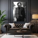 Joker'in Gölgesi: Dramatik Monokrom Cam Tablo Duvar Dekoru cam tablo, duvar sanatı, modern dekorasyon, soyut sanat, cam sanat eserleri, iç mekan dekorasyonu, ofis dekorasyonu, ev dekorasyonu, restoran dekorasyonu, cafe dekorasyonu, cam baskı, UV baskı, estetik duvar sanatı
