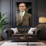 Ulu Önder Atatürk: Kararlı Bakış Cam Tablo Duvar Dekoru cam tablo, duvar sanatı, modern dekorasyon, soyut sanat, cam sanat eserleri, iç mekan dekorasyonu, ofis dekorasyonu, ev dekorasyonu, restoran dekorasyonu, cafe dekorasyonu, cam baskı, UV baskı, estetik duvar sanatı