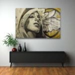 Gizemli Zarafet: Kanatlı Kadın Modern Sanat Cam Tablo Duvar Dekoru cam tablo, duvar sanatı, modern dekorasyon, soyut sanat, cam sanat eserleri, iç mekan dekorasyonu, ofis dekorasyonu, ev dekorasyonu, restoran dekorasyonu, cafe dekorasyonu, cam baskı, UV baskı, estetik duvar sanatı