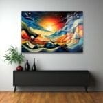 Sonsuz Enerji: Soyut Manzara Cam Tablo Duvar Dekoru cam tablo, duvar sanatı, modern dekorasyon, soyut sanat, cam sanat eserleri, iç mekan dekorasyonu, ofis dekorasyonu, ev dekorasyonu, restoran dekorasyonu, cafe dekorasyonu, cam baskı, UV baskı, estetik duvar sanatı