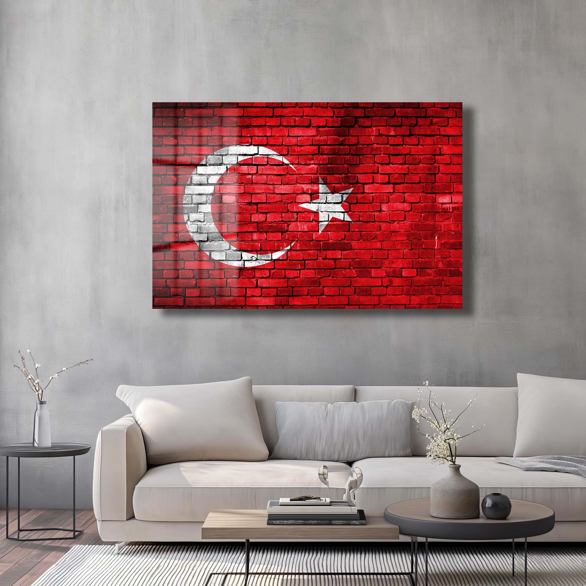 Türkiye Bayrağı Tuğla Duvar Görünümlü Cam Tablo | Vatansever Duvar Dekorasyonu Duvar Dekoru cam tablo, duvar sanatı, modern dekorasyon, soyut sanat, cam sanat eserleri, iç mekan dekorasyonu, ofis dekorasyonu, ev dekorasyonu, restoran dekorasyonu, cafe dekorasyonu, cam baskı, UV baskı, estetik duvar sanatı