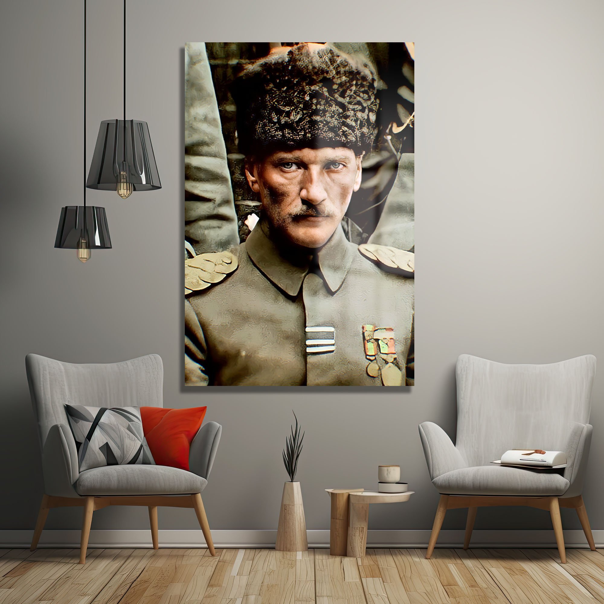 Atatürk'ün Güçlü Bakışı: Lider Ruhu Yansıtan Temperli Cam Tablo Duvar Dekoru cam tablo, duvar sanatı, modern dekorasyon, soyut sanat, cam sanat eserleri, iç mekan dekorasyonu, ofis dekorasyonu, ev dekorasyonu, restoran dekorasyonu, cafe dekorasyonu, cam baskı, UV baskı, estetik duvar sanatı
