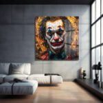 Joker'in Vitray Yansımaları: İkonik Sanat Cam Tablo Duvar Dekoru cam tablo, duvar sanatı, modern dekorasyon, soyut sanat, cam sanat eserleri, iç mekan dekorasyonu, ofis dekorasyonu, ev dekorasyonu, restoran dekorasyonu, cafe dekorasyonu, cam baskı, UV baskı, estetik duvar sanatı