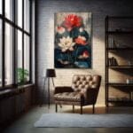Zen Lotus Bahçesi: Canlı Renklerle Temperli Cam Tablo Duvar Dekoru cam tablo, duvar sanatı, modern dekorasyon, soyut sanat, cam sanat eserleri, iç mekan dekorasyonu, ofis dekorasyonu, ev dekorasyonu, restoran dekorasyonu, cafe dekorasyonu, cam baskı, UV baskı, estetik duvar sanatı