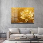 Altın Lotus Zarafeti: Lüks Dekoratif Cam Tablo Duvar Dekoru cam tablo, duvar sanatı, modern dekorasyon, soyut sanat, cam sanat eserleri, iç mekan dekorasyonu, ofis dekorasyonu, ev dekorasyonu, restoran dekorasyonu, cafe dekorasyonu, cam baskı, UV baskı, estetik duvar sanatı