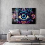 Üçüncü Gözün Gizemi: Psychedelic Enerjili Modern Cam Tablo Duvar Dekoru cam tablo, duvar sanatı, modern dekorasyon, soyut sanat, cam sanat eserleri, iç mekan dekorasyonu, ofis dekorasyonu, ev dekorasyonu, restoran dekorasyonu, cafe dekorasyonu, cam baskı, UV baskı, estetik duvar sanatı