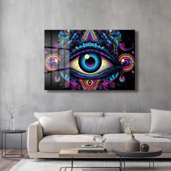 Üçüncü Gözün Gizemi: Psychedelic Enerjili Modern Cam Tablo - Glazella Üçüncü Gözün Gizemi: Psychedelic Enerjili Modern Cam Tablo - Glazella