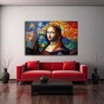 Mona Lisa'nın Yıldızlı Gecesi: Mozaik Cam Tablo Duvar Dekoru cam tablo, duvar sanatı, modern dekorasyon, soyut sanat, cam sanat eserleri, iç mekan dekorasyonu, ofis dekorasyonu, ev dekorasyonu, restoran dekorasyonu, cafe dekorasyonu, cam baskı, UV baskı, estetik duvar sanatı