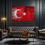 Türkiye Bayrağı Tuğla Duvar Görünümlü Cam Tablo | Vatansever Duvar Dekorasyonu Duvar Dekoru cam tablo, duvar sanatı, modern dekorasyon, soyut sanat, cam sanat eserleri, iç mekan dekorasyonu, ofis dekorasyonu, ev dekorasyonu, restoran dekorasyonu, cafe dekorasyonu, cam baskı, UV baskı, estetik duvar sanatı