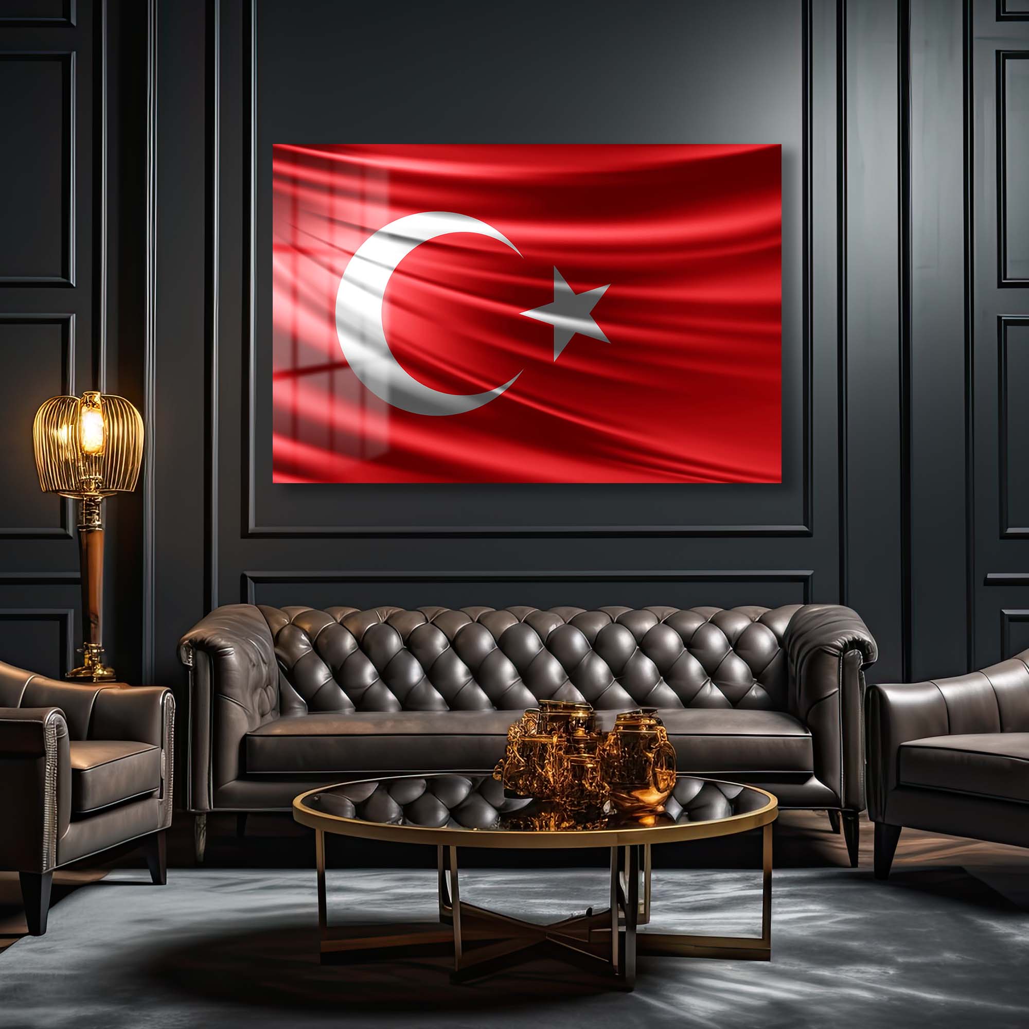 Ay Yıldızın Görkemi: Dalgalanan Türk Bayrağı Cam Tablo Duvar Dekoru cam tablo, duvar sanatı, modern dekorasyon, soyut sanat, cam sanat eserleri, iç mekan dekorasyonu, ofis dekorasyonu, ev dekorasyonu, restoran dekorasyonu, cafe dekorasyonu, cam baskı, UV baskı, estetik duvar sanatı