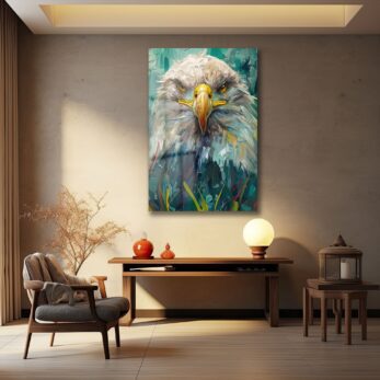 Kartalın Hükmü: Güçlü Duruşlu Modern Sanat Cam Tablo - Glazella