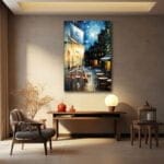 Paris Akşamı: Yağmurlu Sokak Cafe Manzaralı Temperli Cam Tablo Duvar Dekoru cam tablo, duvar sanatı, modern dekorasyon, soyut sanat, cam sanat eserleri, iç mekan dekorasyonu, ofis dekorasyonu, ev dekorasyonu, restoran dekorasyonu, cafe dekorasyonu, cam baskı, UV baskı, estetik duvar sanatı