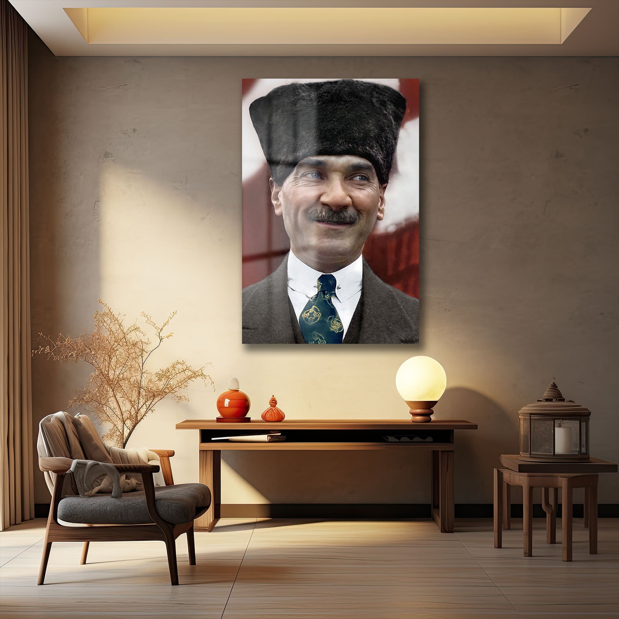 Atatürk'ün Zamansız Gülüşü: Liderlik Ruhu Cam Tablo Duvar Dekoru cam tablo, duvar sanatı, modern dekorasyon, soyut sanat, cam sanat eserleri, iç mekan dekorasyonu, ofis dekorasyonu, ev dekorasyonu, restoran dekorasyonu, cafe dekorasyonu, cam baskı, UV baskı, estetik duvar sanatı