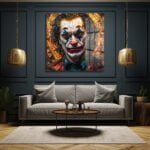 Joker'in Vitray Yansımaları: İkonik Sanat Cam Tablo Duvar Dekoru cam tablo, duvar sanatı, modern dekorasyon, soyut sanat, cam sanat eserleri, iç mekan dekorasyonu, ofis dekorasyonu, ev dekorasyonu, restoran dekorasyonu, cafe dekorasyonu, cam baskı, UV baskı, estetik duvar sanatı