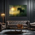 Ay Işığında Efsanevi At: Güç ve Özgürlüğün Temperli Cam Tablosu Duvar Dekoru cam tablo, duvar sanatı, modern dekorasyon, soyut sanat, cam sanat eserleri, iç mekan dekorasyonu, ofis dekorasyonu, ev dekorasyonu, restoran dekorasyonu, cafe dekorasyonu, cam baskı, UV baskı, estetik duvar sanatı