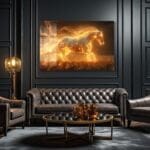 Alevden Enerji: Işıltılı At Koşusu Temperli Cam Tablo Duvar Dekoru cam tablo, duvar sanatı, modern dekorasyon, soyut sanat, cam sanat eserleri, iç mekan dekorasyonu, ofis dekorasyonu, ev dekorasyonu, restoran dekorasyonu, cafe dekorasyonu, cam baskı, UV baskı, estetik duvar sanatı