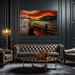 Çığlık Cam Tablo: Munch'tan Duygusal Derinlikte Modern Sanat Duvar Dekoru Duvar Dekoru cam tablo, duvar sanatı, modern dekorasyon, soyut sanat, cam sanat eserleri, iç mekan dekorasyonu, ofis dekorasyonu, ev dekorasyonu, restoran dekorasyonu, cafe dekorasyonu, cam baskı, UV baskı, estetik duvar sanatı
