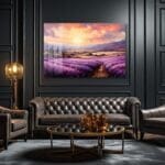 Provence Gün Batımı: Büyüleyici Lavanta Tarlaları Cam Tablo Duvar Dekoru cam tablo, duvar sanatı, modern dekorasyon, soyut sanat, cam sanat eserleri, iç mekan dekorasyonu, ofis dekorasyonu, ev dekorasyonu, restoran dekorasyonu, cafe dekorasyonu, cam baskı, UV baskı, estetik duvar sanatı