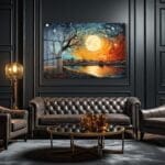 Ay Işığı Gölgesi: Büyülü Manzara Temalı Temperli Cam Tablo Duvar Dekoru cam tablo, duvar sanatı, modern dekorasyon, soyut sanat, cam sanat eserleri, iç mekan dekorasyonu, ofis dekorasyonu, ev dekorasyonu, restoran dekorasyonu, cafe dekorasyonu, cam baskı, UV baskı, estetik duvar sanatı