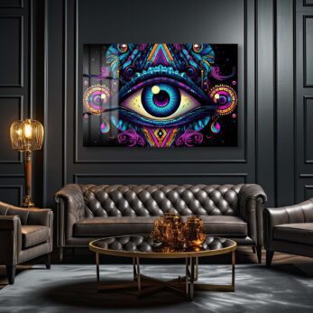 Üçüncü Gözün Gizemi: Psychedelic Enerjili Modern Cam Tablo - Glazella Üçüncü Gözün Gizemi: Psychedelic Enerjili Modern Cam Tablo - Glazella