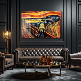 Çığlık Cam Tablo: Edvard Munch Eseri, Modern Duvar Dekorasyonu - Glazella