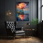 Büyüleyici Lotus Yansımaları: Modern Soyut Cam Tablo Duvar Dekoru cam tablo, duvar sanatı, modern dekorasyon, soyut sanat, cam sanat eserleri, iç mekan dekorasyonu, ofis dekorasyonu, ev dekorasyonu, restoran dekorasyonu, cafe dekorasyonu, cam baskı, UV baskı, estetik duvar sanatı