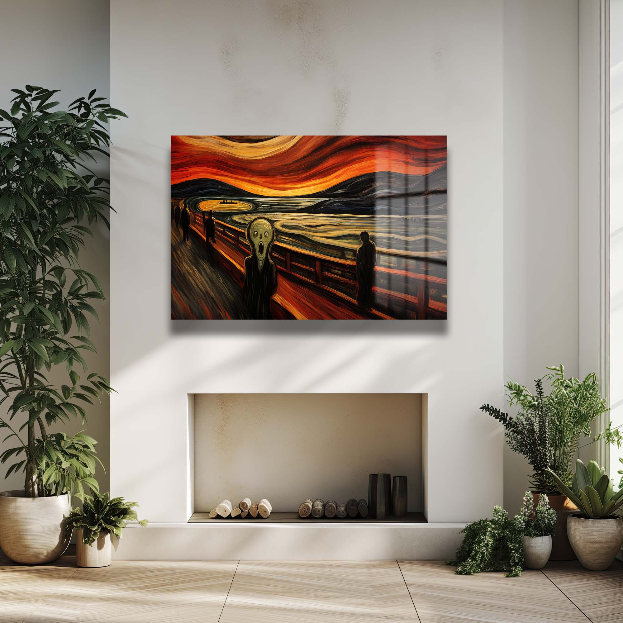 Çığlık Cam Tablo: Munch'tan Duygusal Derinlikte Modern Sanat Duvar Dekoru Duvar Dekoru cam tablo, duvar sanatı, modern dekorasyon, soyut sanat, cam sanat eserleri, iç mekan dekorasyonu, ofis dekorasyonu, ev dekorasyonu, restoran dekorasyonu, cafe dekorasyonu, cam baskı, UV baskı, estetik duvar sanatı