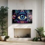 Üçüncü Gözün Gizemi: Psychedelic Enerjili Modern Cam Tablo Duvar Dekoru cam tablo, duvar sanatı, modern dekorasyon, soyut sanat, cam sanat eserleri, iç mekan dekorasyonu, ofis dekorasyonu, ev dekorasyonu, restoran dekorasyonu, cafe dekorasyonu, cam baskı, UV baskı, estetik duvar sanatı