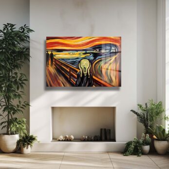 Çığlık Cam Tablo: Edvard Munch Eseri, Modern Duvar Dekorasyonu - Glazella