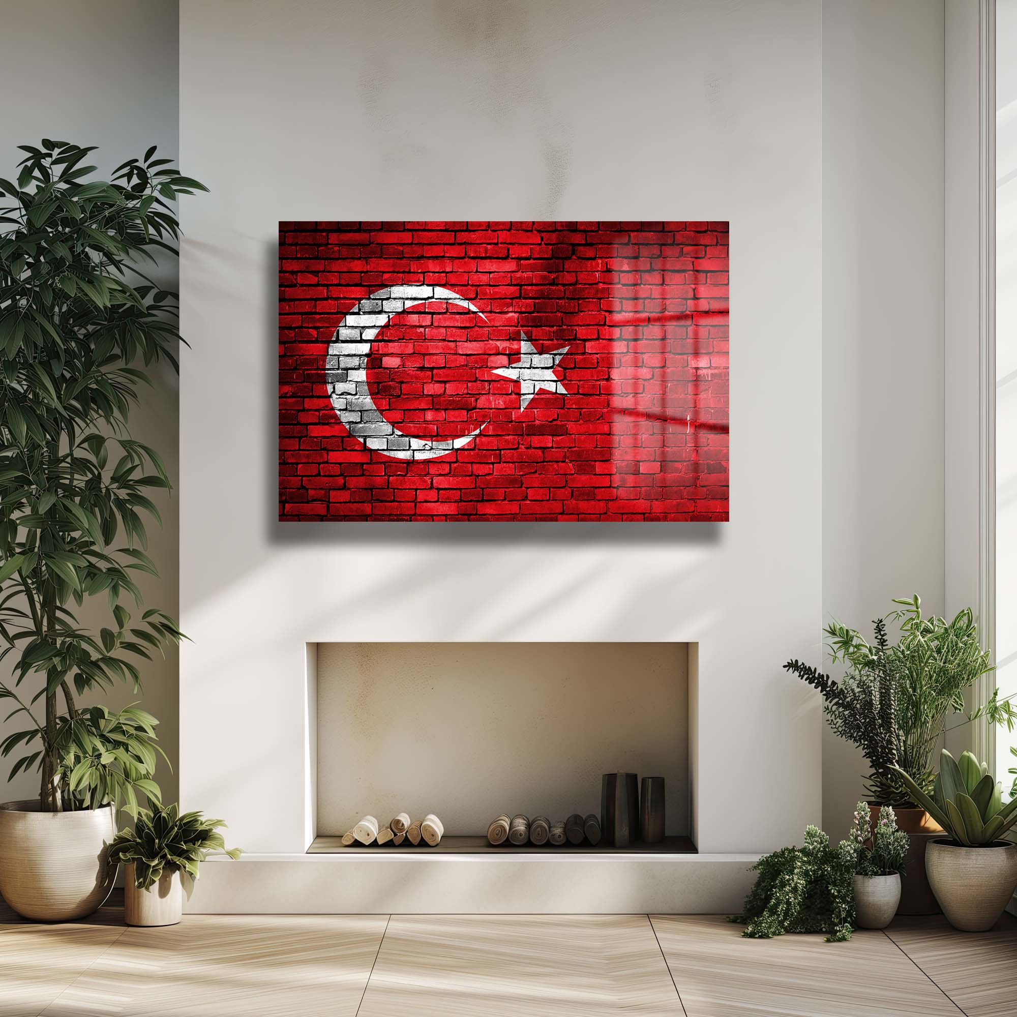 Türkiye Bayrağı Tuğla Duvar Görünümlü Cam Tablo | Vatansever Duvar Dekorasyonu Duvar Dekoru cam tablo, duvar sanatı, modern dekorasyon, soyut sanat, cam sanat eserleri, iç mekan dekorasyonu, ofis dekorasyonu, ev dekorasyonu, restoran dekorasyonu, cafe dekorasyonu, cam baskı, UV baskı, estetik duvar sanatı