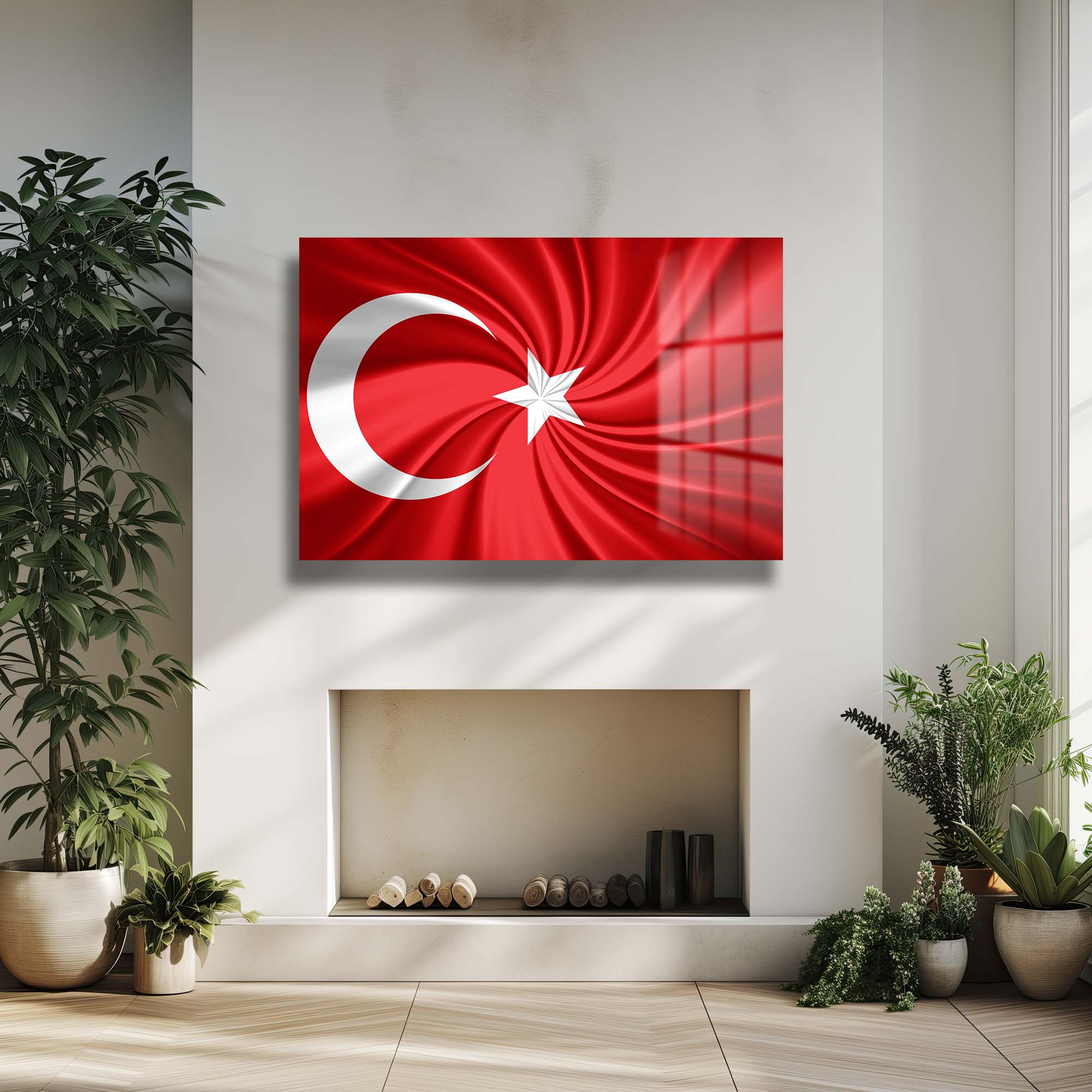Ay Yıldızın İhtişamı: Dinamik Türk Bayrağı Cam Tablo Duvar Dekoru cam tablo, duvar sanatı, modern dekorasyon, soyut sanat, cam sanat eserleri, iç mekan dekorasyonu, ofis dekorasyonu, ev dekorasyonu, restoran dekorasyonu, cafe dekorasyonu, cam baskı, UV baskı, estetik duvar sanatı