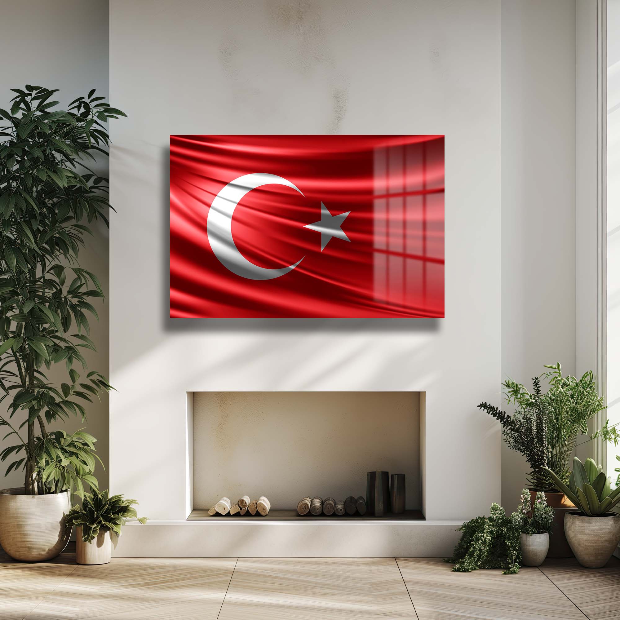 Ay Yıldızın Görkemi: Dalgalanan Türk Bayrağı Cam Tablo Duvar Dekoru cam tablo, duvar sanatı, modern dekorasyon, soyut sanat, cam sanat eserleri, iç mekan dekorasyonu, ofis dekorasyonu, ev dekorasyonu, restoran dekorasyonu, cafe dekorasyonu, cam baskı, UV baskı, estetik duvar sanatı