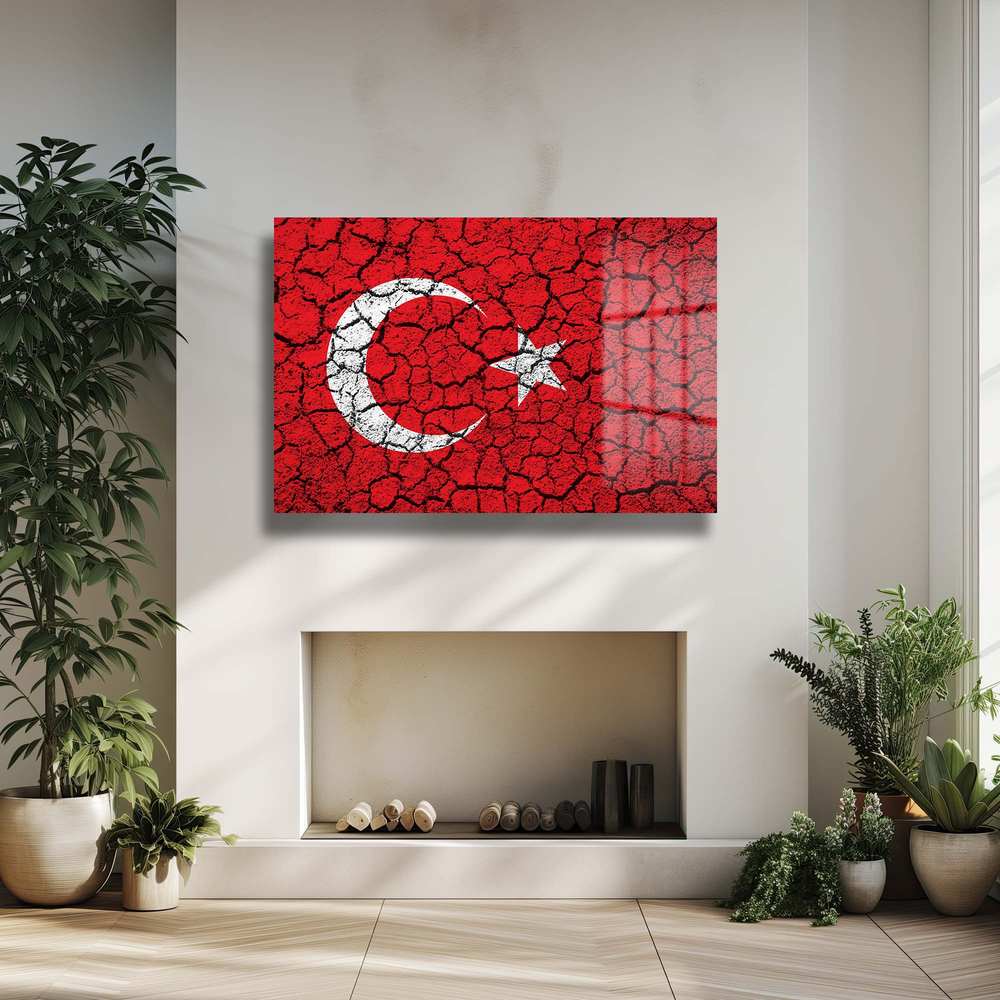 Gurur ve Direniş: Çatlak Efektli Türk Bayrağı Cam Tablo Duvar Dekoru cam tablo, duvar sanatı, modern dekorasyon, soyut sanat, cam sanat eserleri, iç mekan dekorasyonu, ofis dekorasyonu, ev dekorasyonu, restoran dekorasyonu, cafe dekorasyonu, cam baskı, UV baskı, estetik duvar sanatı