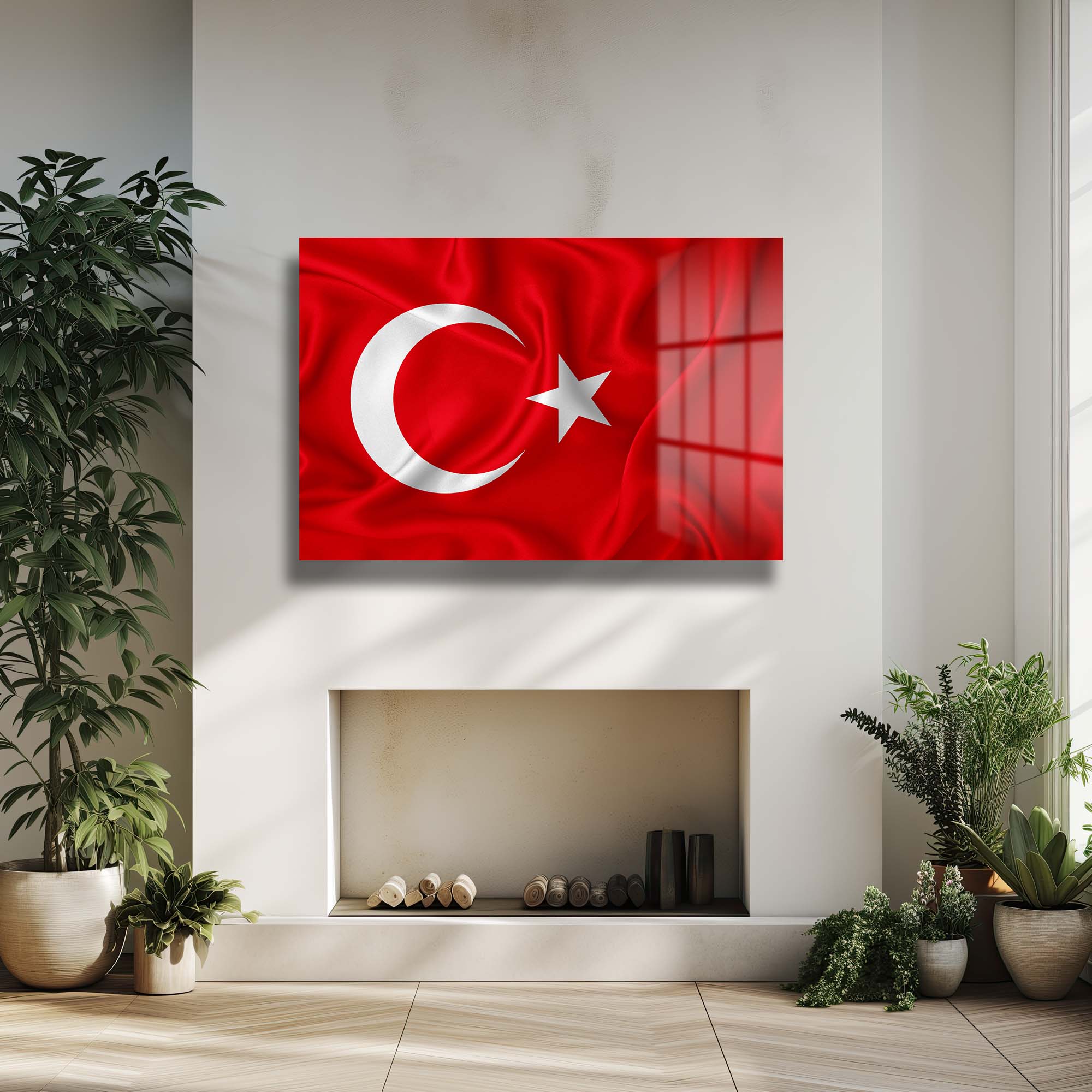 Şanlı Türk Bayrağı: Parlak Temperli Cam Tablo - Vatansever Duvar Dekorasyonu Duvar Dekoru cam tablo, duvar sanatı, modern dekorasyon, soyut sanat, cam sanat eserleri, iç mekan dekorasyonu, ofis dekorasyonu, ev dekorasyonu, restoran dekorasyonu, cafe dekorasyonu, cam baskı, UV baskı, estetik duvar sanatı