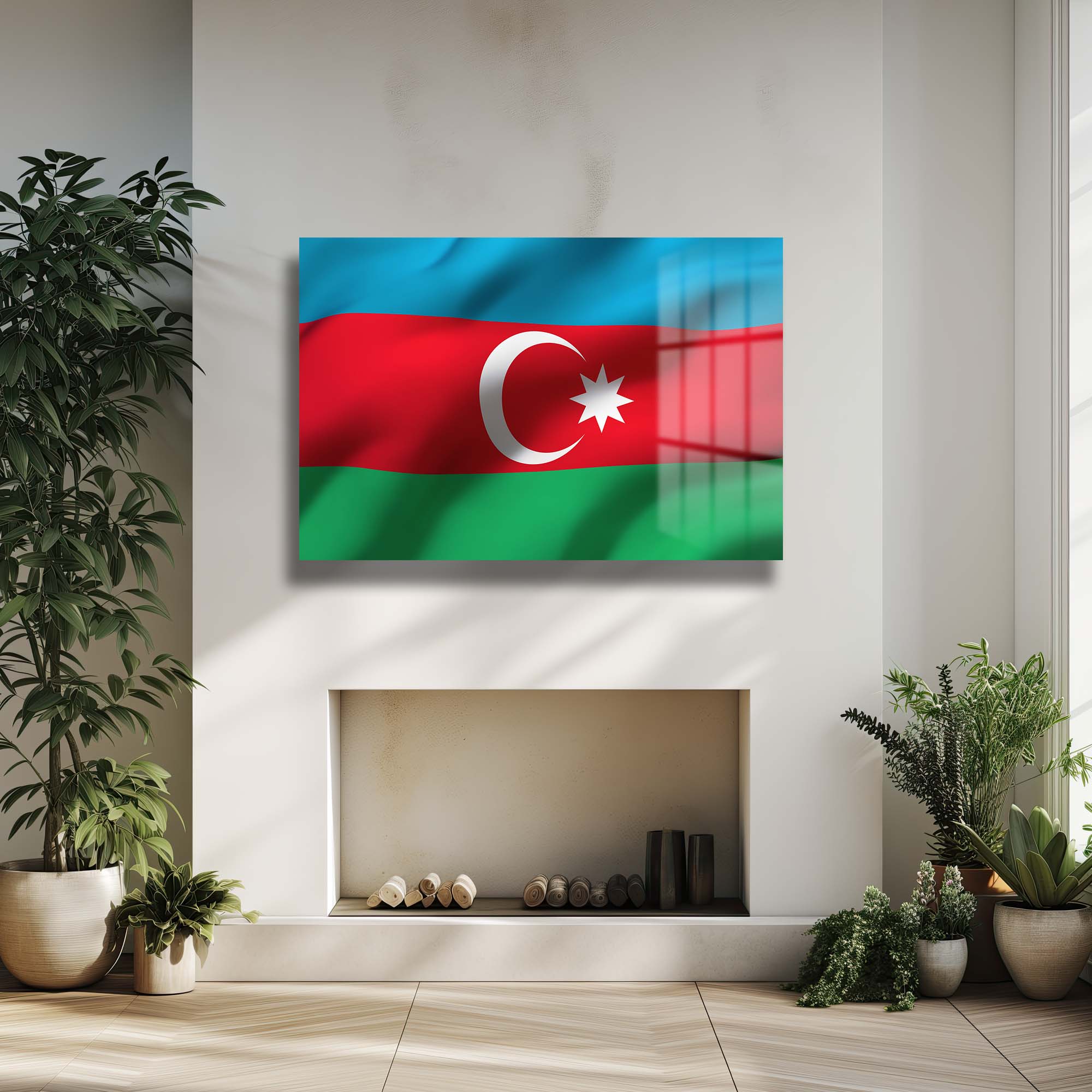 Azerbaycan Bayrağı Cam Tablo | Vatansever Ruhunuzu Yansıtan Şık Duvar Sanatı Duvar Dekoru cam tablo, duvar sanatı, modern dekorasyon, soyut sanat, cam sanat eserleri, iç mekan dekorasyonu, ofis dekorasyonu, ev dekorasyonu, restoran dekorasyonu, cafe dekorasyonu, cam baskı, UV baskı, estetik duvar sanatı