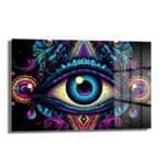 Üçüncü Gözün Gizemi: Psychedelic Enerjili Modern Cam Tablo - Glazella
